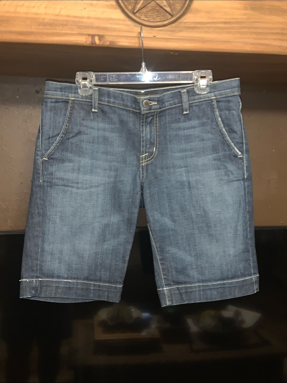 David Kahn Denim Shorts in Dark Blue Wash